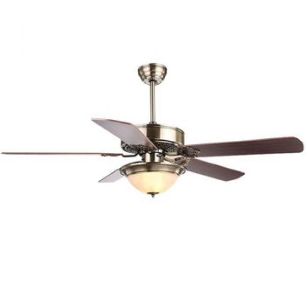 52&quot; bronze finished energy saving hugger ceiling fan with single light kit and five pieces reversible wood blades remote control