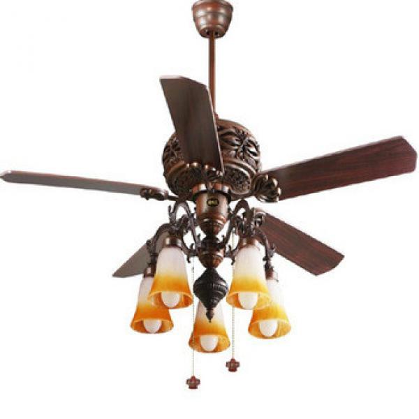 52 inch low profile ceiling fan with 5 pieces light kit and reversible wood blades from Zhongshan supplier