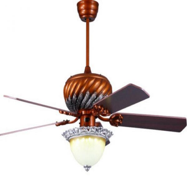 52&quot; european style ceiling fan with 5 pieces wood blades and single led light kit UL approved
