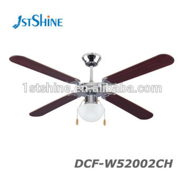 52 Inch Cooling Motor Remote Control CE Ceiling Fan 4MDF Blade 1 Light