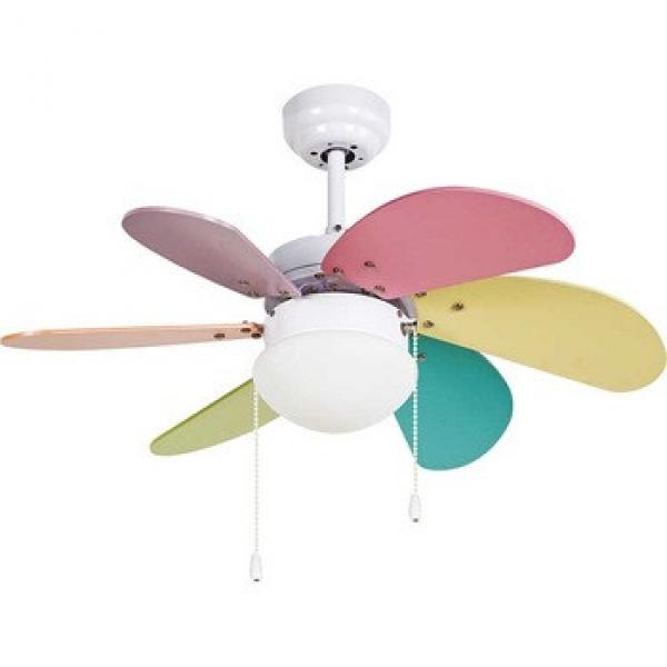 30 inch Six Blades Single Lights colorful Ceiling Fan