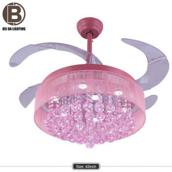 Remote Control Crystal Ceiling Fan Lamp Metal Lighting Fan LED Lights Fixtures