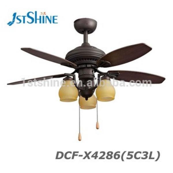 AC/DC Motor UL Certification 42&quot; Ceiling Fan 5 Plywood Blades 3 Lights