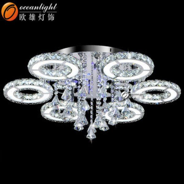 Modern Luxurious Crystal Blue LED Ceiling Light Chandelier Pendant Lamp 6 Lights OM9001