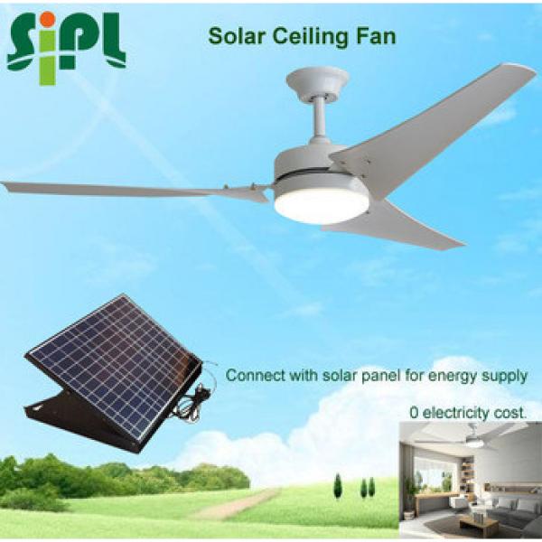 Vent tool solar DC ceiling fan with LED light &amp; power adapter for air cooler solar panel powered solar ceiling fan R