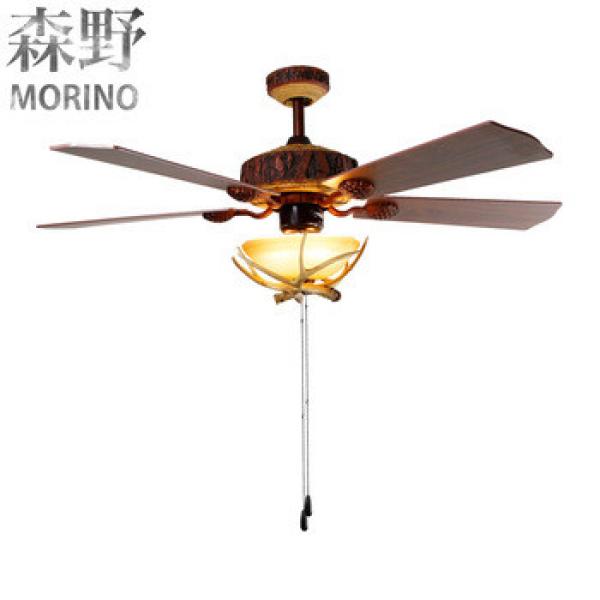 America style wooden base portable vintage ceiling fan with light