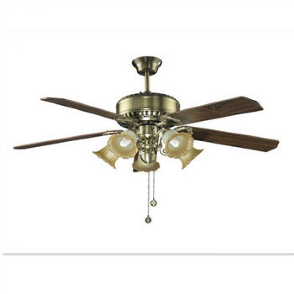 Vintage style brass blader hotel decoration ceiling fan with light